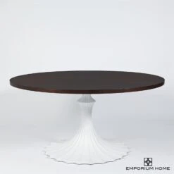 Flute Table 60" Walnut Top W/34" White Base