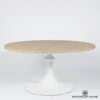 Flute Table 60" Cerused Oak Top W/34" White Base -Online Home Decor 77924
