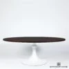 Flute Table 78" Walnut Top W/34" White Base -Online Home Decor 77930