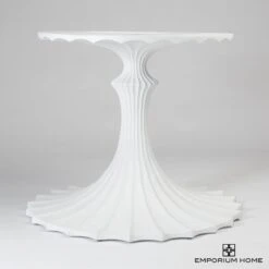 Flute Table 78" Walnut Top W/34" White Base -Online Home Decor 77932