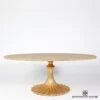 Flute Table 78" Cerused Oak Top W/34" Gold Leaf Base -Online Home Decor 77939