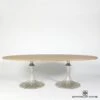 Flute Table 96" Cerused Oak Top W/26" Silver Leaf Base