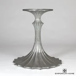 Flute Table 96" Walnut Top W/26" Silver Leaf Base -Online Home Decor 77950