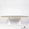 Flute Table 96" Cerused Oak Top W/26" White Base -Online Home Decor 77951