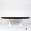 Flute Table 96" Walnut Top W/26" White Base -Online Home Decor 77954