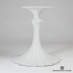 Flute Table 48" White Marble Top W/26" White Base 7 Flute Table 48" White Marble Top W/26" White Base -Online Home Decor 77971