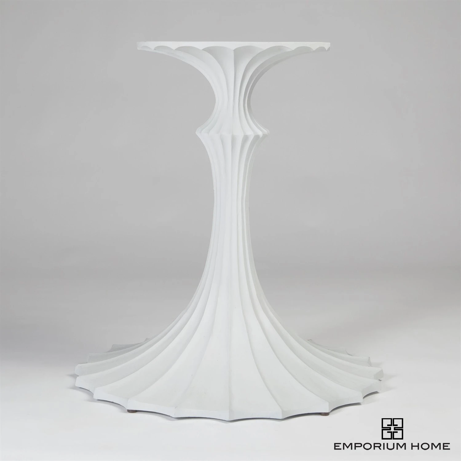 Flute Table 48" White Marble Top W/26" White Base 5 Flute Table 48" White Marble Top W/26" White Base - Image 3