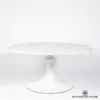Flute Table 60" White Marble Top W/34" White Base -Online Home Decor 77978