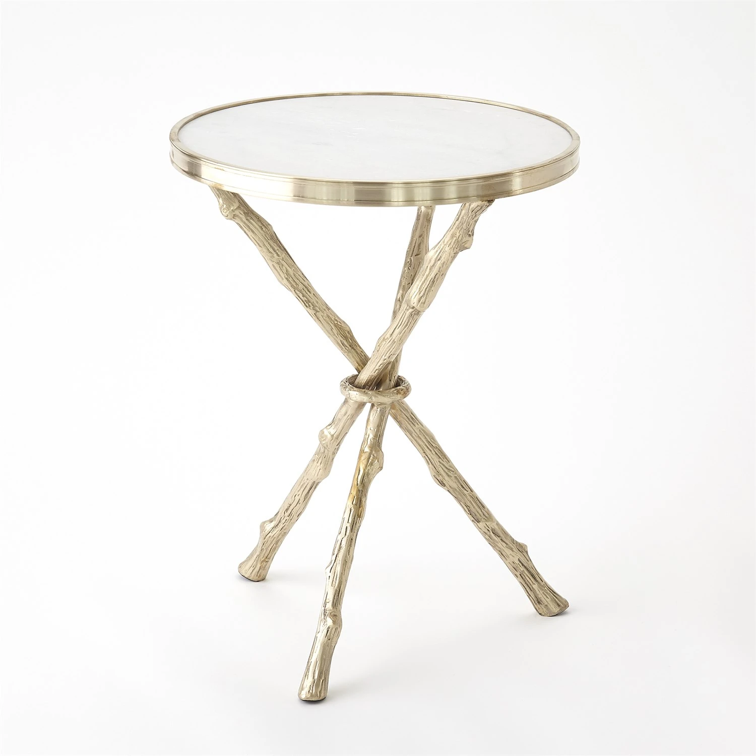 Twig Table-Brass & White Marble 3 Twig Table-Brass & White Marble
