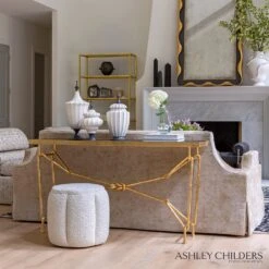 Love Knot Console-Gold Leaf/Black -Online Home Decor 79688