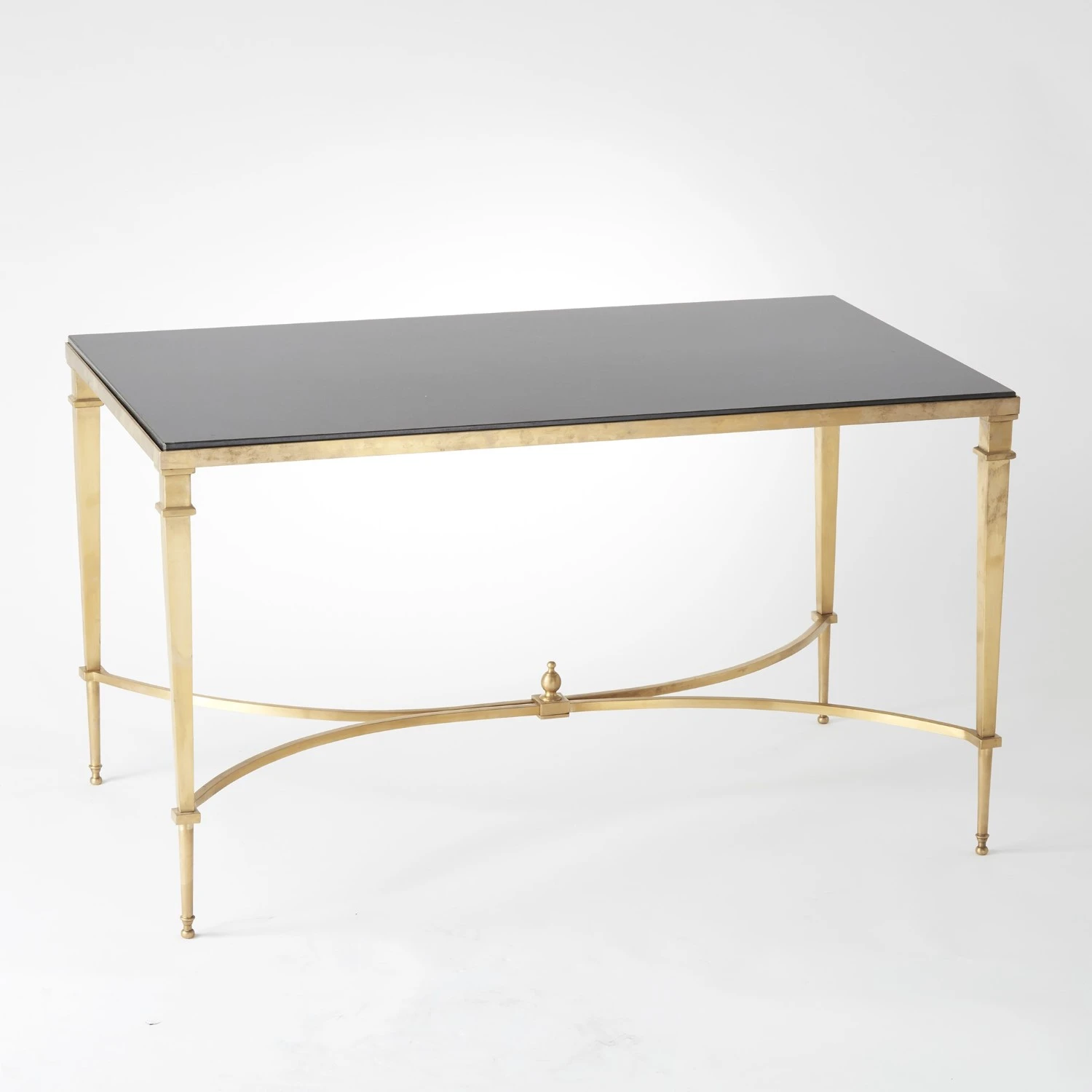 French Square Leg Cocktail Table-Brass & Black Granite 6 French Square Leg Cocktail Table-Brass & Black Granite - Image 4