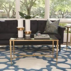 French Square Leg Cocktail Table-Brass & Black Granite 8 French Square Leg Cocktail Table-Brass & Black Granite -Online Home Decor 8.80035 1