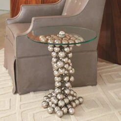 Sphere Table-Nickel -Online Home Decor 8.82030 1