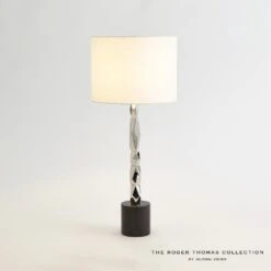 Facet Block Table Lamps-Nickel -Online Home Decor 80078
