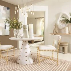 Leo Chandelier-20 Drop Round-Satin Brass -Online Home Decor 80142