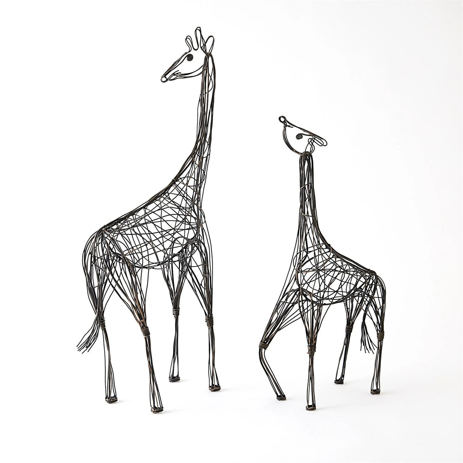 Wire Giraffes-Bronze 3 Wire Giraffes-Bronze