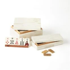 Boxed Bone Domino Set-Ivory 10 Boxed Bone Domino Set-Ivory -Online Home Decor 80949