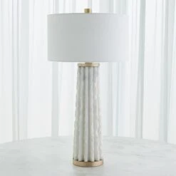 Quarry Table Lamp-White Marble -Online Home Decor 81780