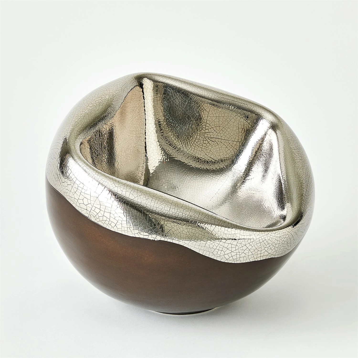 Squished Bowls-Platinum Crackle 7 Squished Bowls-Platinum Crackle - Image 5