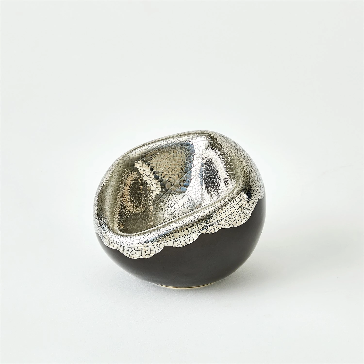 Squished Bowls-Platinum Crackle 8 Squished Bowls-Platinum Crackle - Image 6