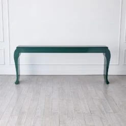 Sliced Cabriole Console-Green Lacquer