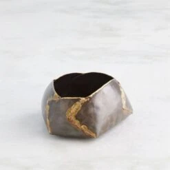 Pleated Armor Bowls-Antique Gunmetal -Online Home Decor 82742