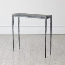 Forrester Console-Blackened/Flamed Marble-Sm -Online Home Decor 82791