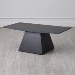 Aero Cocktail Table-Black Leathered Marble