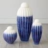 Fluted Jars W/Lid-Cobalt -Online Home Decor 83756