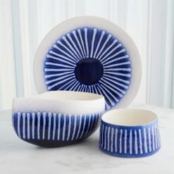 Striped Charger-Cobalt -Online Home Decor 83768