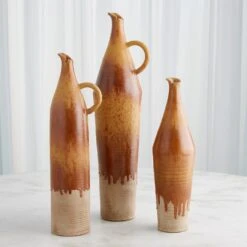 Vintage Bottles-Golden Reactive -Online Home Decor 83804