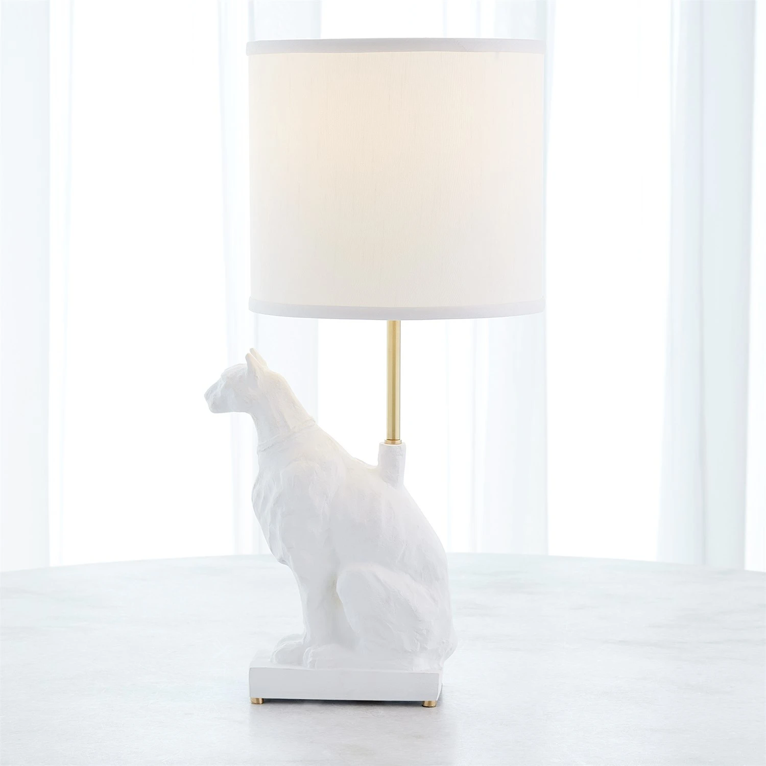 Egyptian Cat Lamp-Matte White 4 Egyptian Cat Lamp-Matte White - Image 2