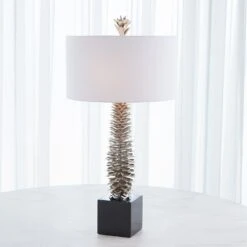 Pinecone Table Lamp-Nickel