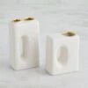 Oh Yes Vases-Matte White/Gold Rim -Online Home Decor 84006