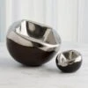 Squished Bowls-Platinum Crackle -Online Home Decor 84032