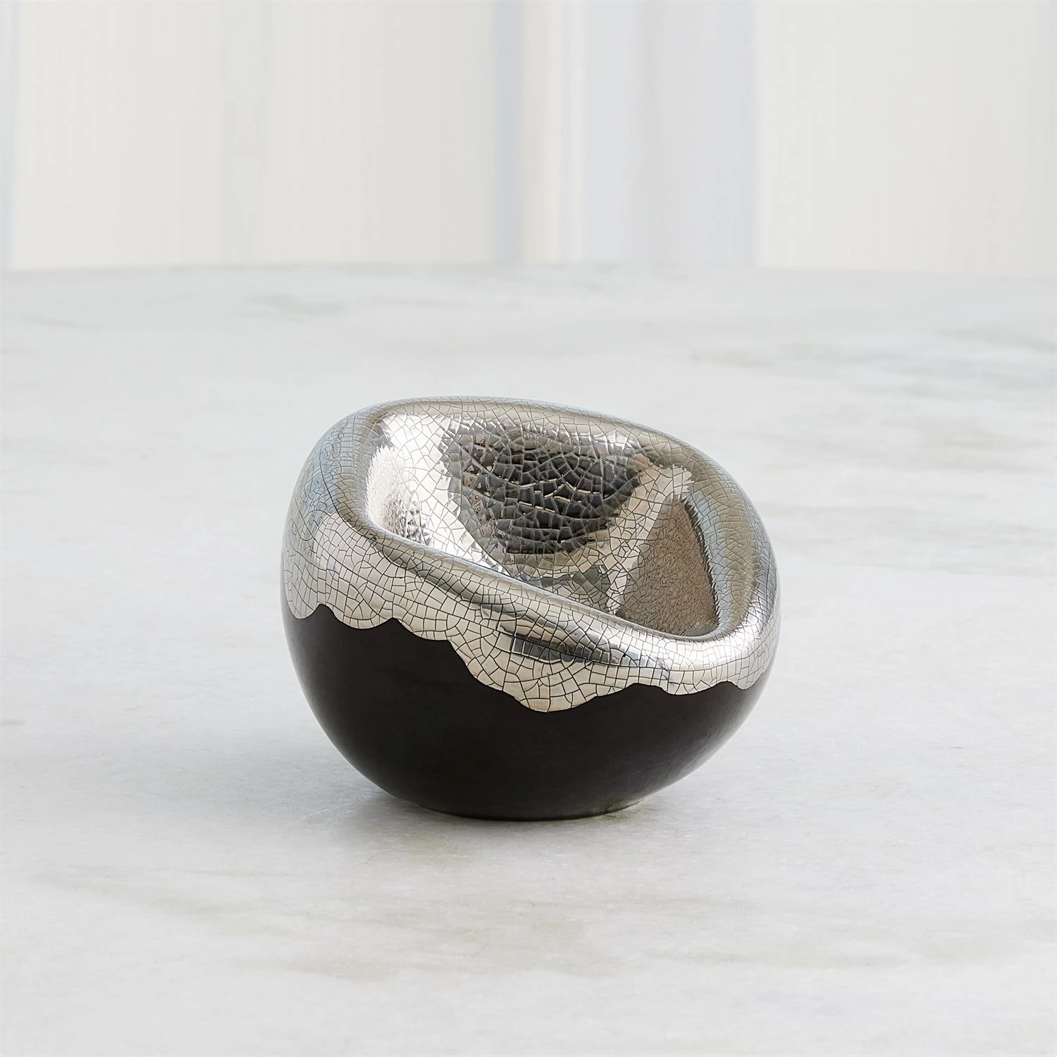 Squished Bowls-Platinum Crackle 5 Squished Bowls-Platinum Crackle - Image 3