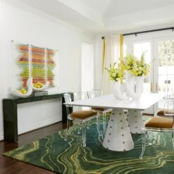 Posh Console-Hair Hide Green 7 Posh Console-Hair Hide Green -Online Home Decor 84656