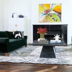 Aero Cocktail Table-Black Leathered Marble 9 Aero Cocktail Table-Black Leathered Marble -Online Home Decor 84664