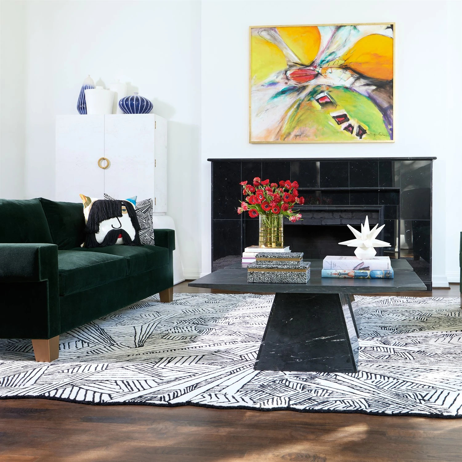 Aero Cocktail Table-Black Leathered Marble 6 Aero Cocktail Table-Black Leathered Marble - Image 4