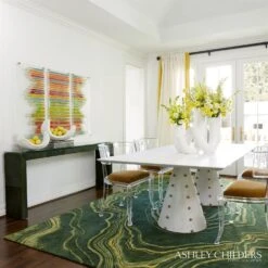 ~Spheres Rectangle Dining Table-White -Online Home Decor 85133