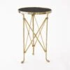 Directoire Table-Brass W/Black Granite Top 2 Directoire Table-Brass W/Black Granite Top -Online Home Decor 85352
