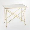 Rectangular Directoire Table-Brass & White Marble 2 Rectangular Directoire Table-Brass & White Marble -Online Home Decor 8792