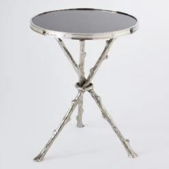 Twig Table-Nickel W/Black Granite Top
