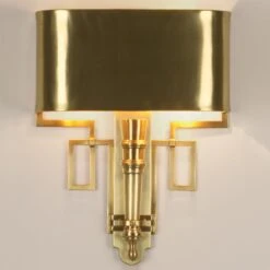Torch Sconce W/Shade-Antique Brass