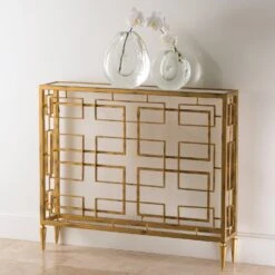 Open Block Console-Gold -Online Home Decor 9.92286