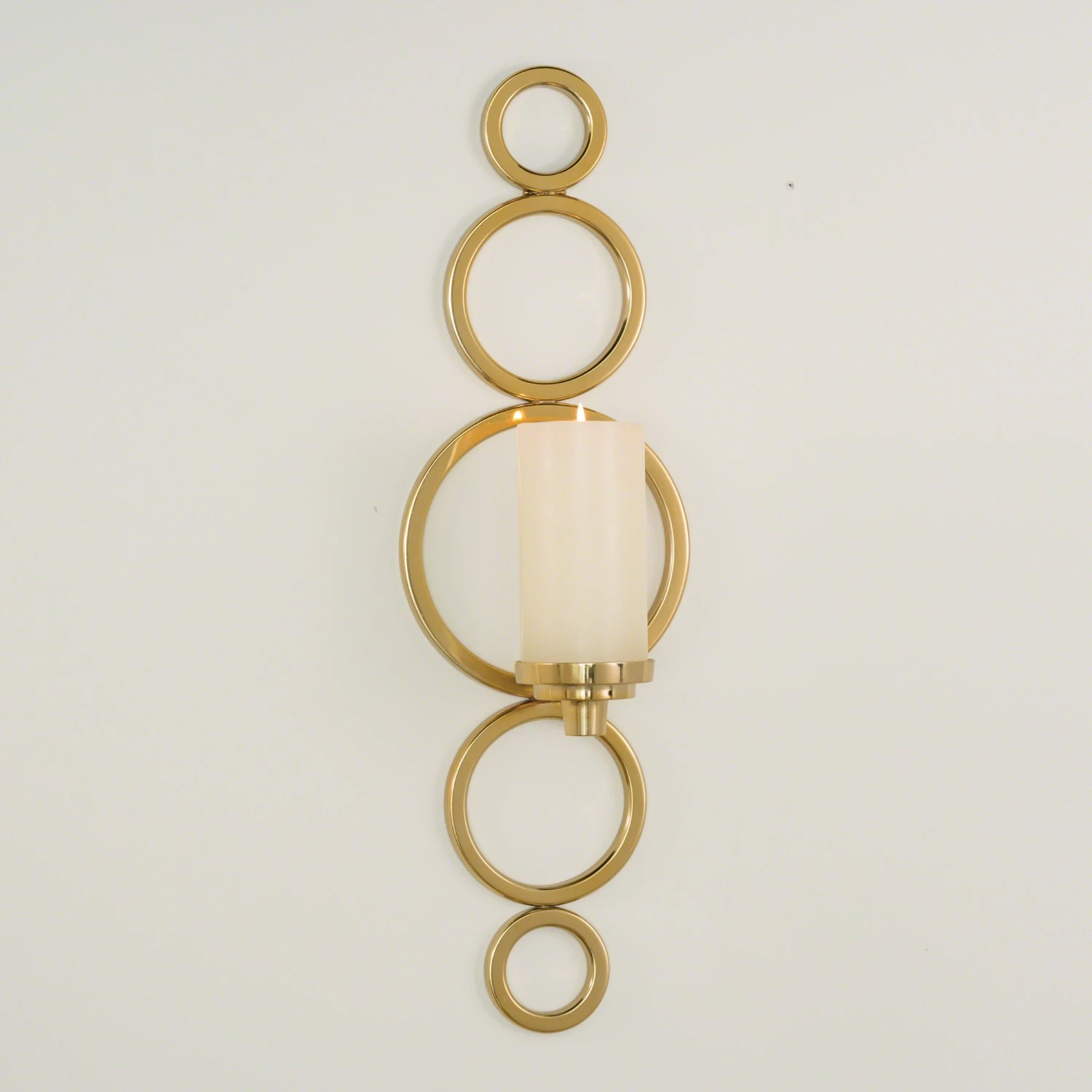 Progressive Ring Sconce-Brass 3 Progressive Ring Sconce-Brass