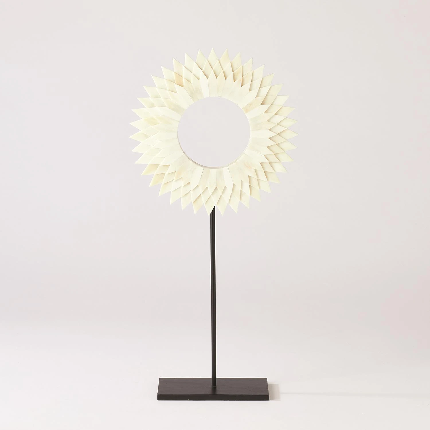 Three Layer Bone Sunburst Mounted Rings-White 5 Three Layer Bone Sunburst Mounted Rings-White - Image 3