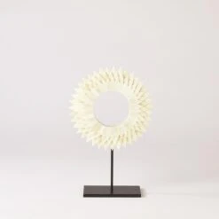 Three Layer Bone Sunburst Mounted Rings-White 14 Three Layer Bone Sunburst Mounted Rings-White -Online Home Decor WDS9072