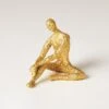 Figural Male Dancer-Sitting-Textured Gold -Online Home Decor WDS9106