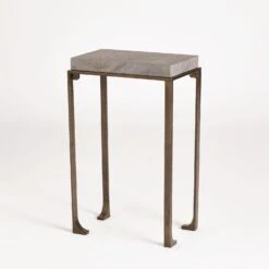 Zen Side Tables W/Flamed Granite-Bronze -Online Home Decor WDS9172